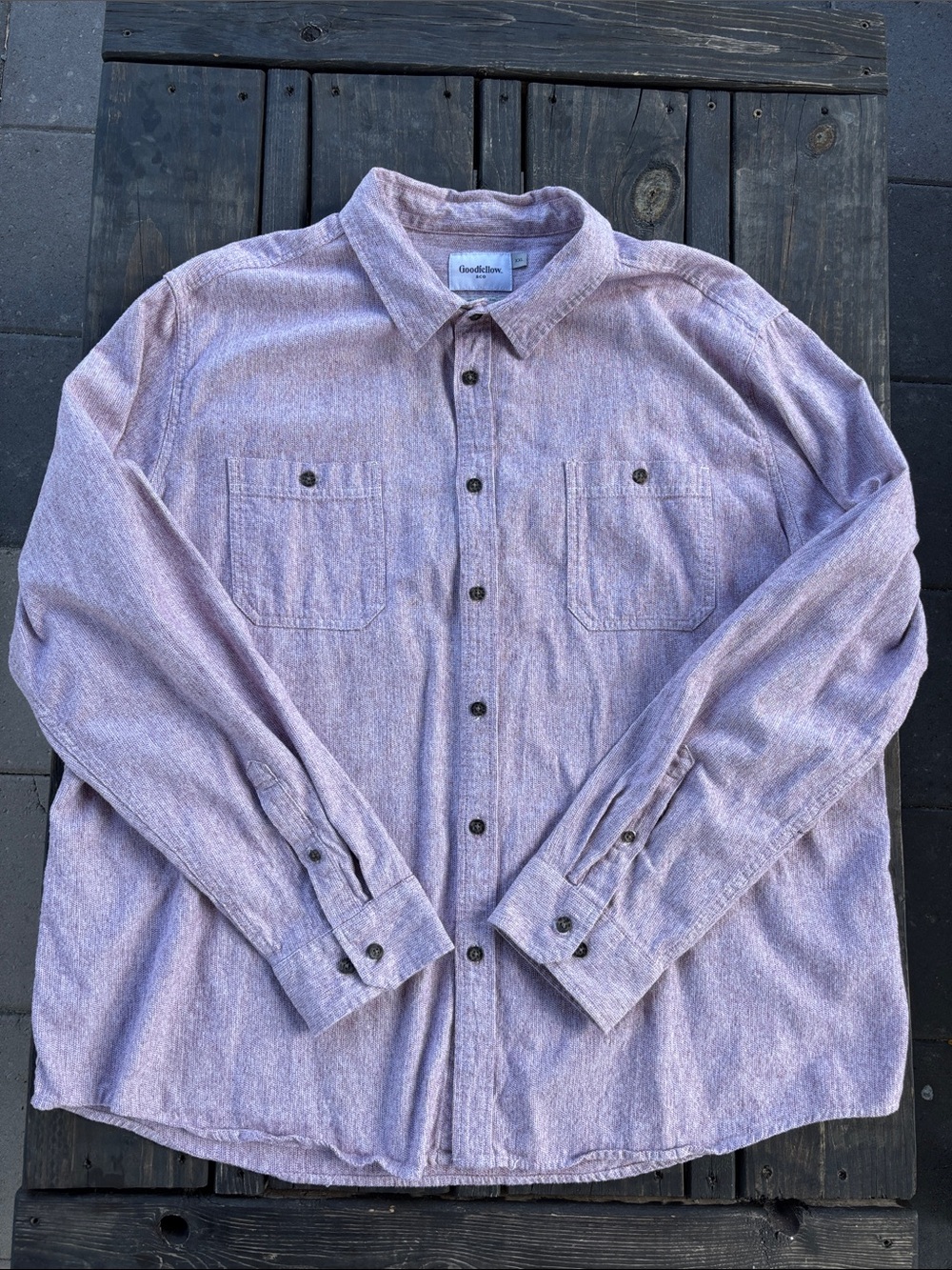 Goodfellow & Co Men's Button-Down 100% Cotton Shirt in Lavender Heather Size XXL